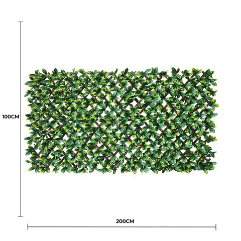 Designer Plants Premium Laurel Leaf Artificial Hedge Trellis 2m x 1m UV Resistant - SuperSaverAU - view 1