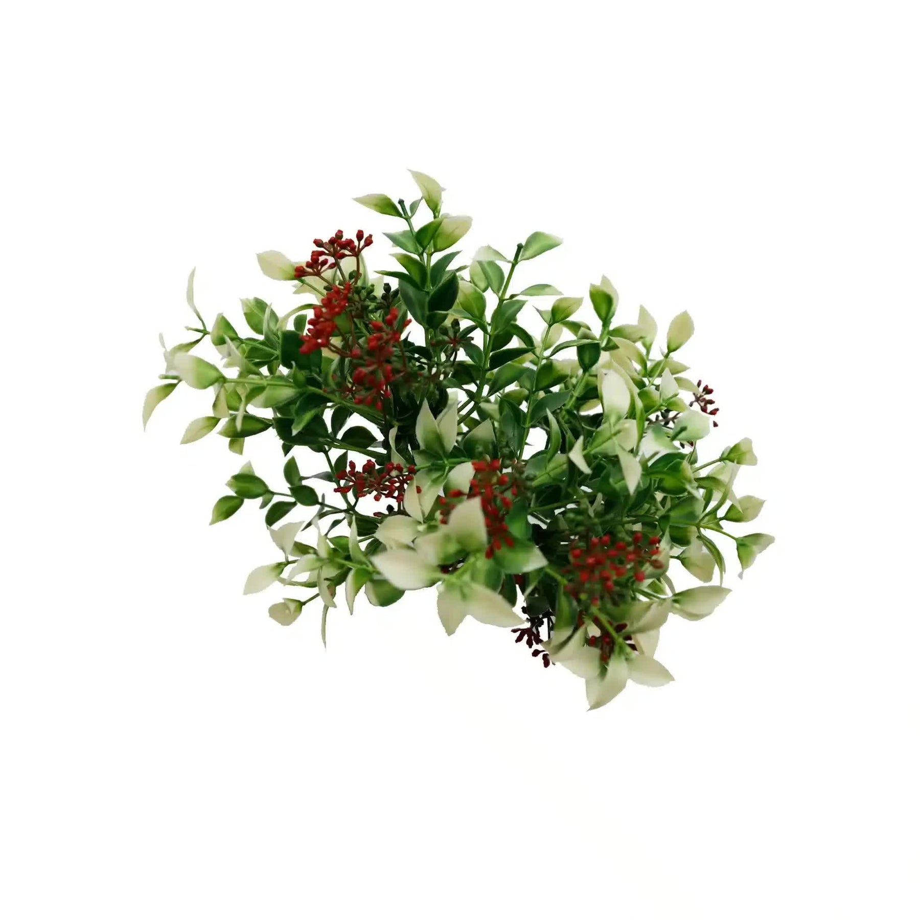 Artificial Greenery with Red Buds - 26cm Height, UV Resistant Faux Holly Stem - SuperSaverAU - view 1