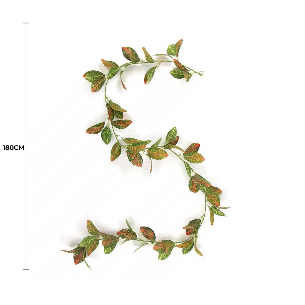 Artificial Croton Vine Hanging Garland 190cm - Vibrant Tropical Decor - SuperSaverAU - view 2
