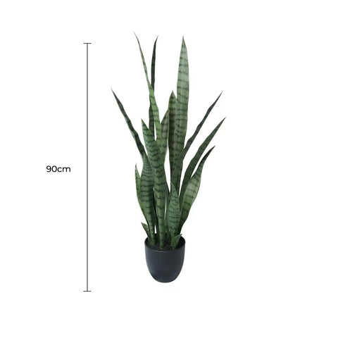 UV Artificial Snake Plant 90cm - Lifelike, UV Resistant, Maintenance-Free Decor - SuperSaverAU - view 1