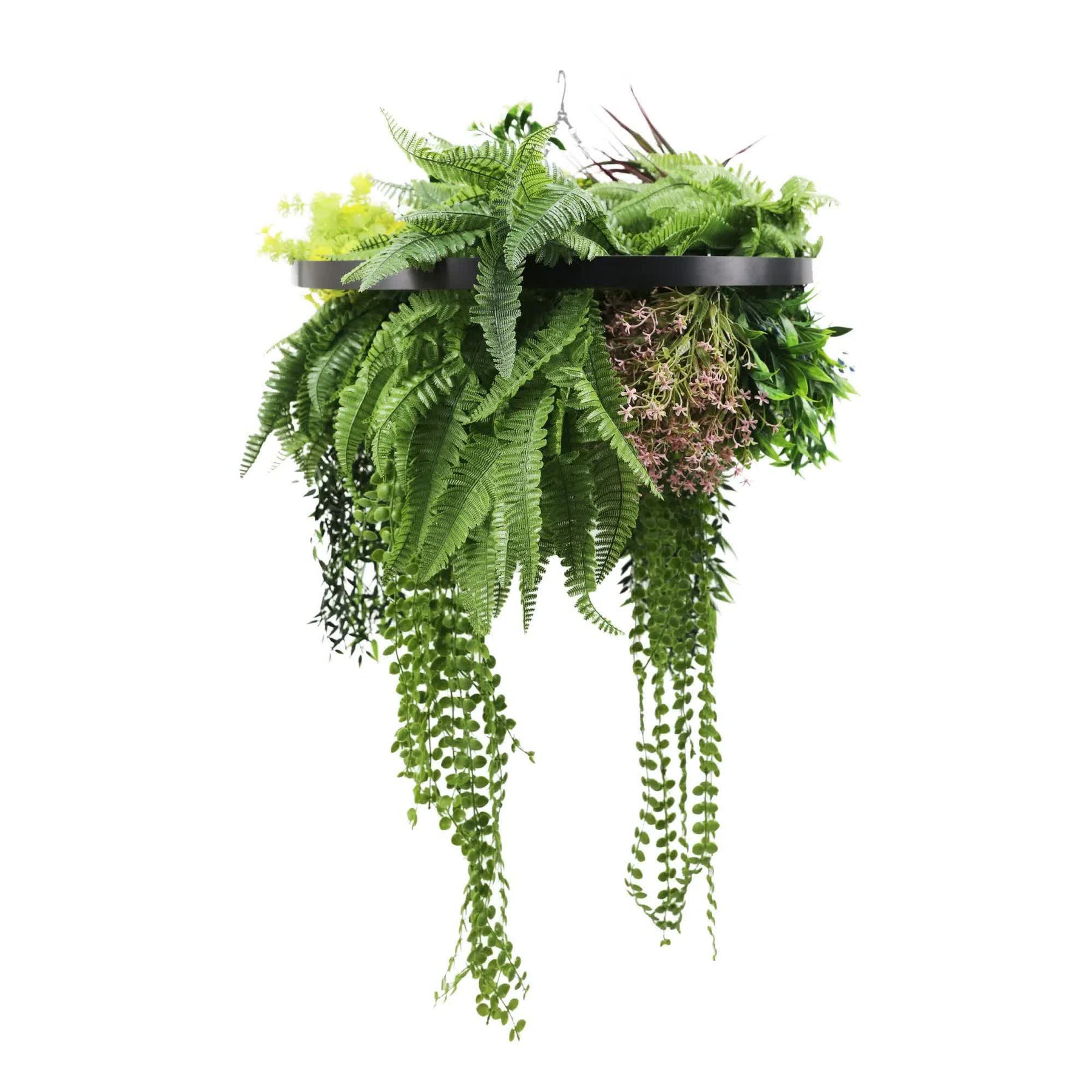 Designer Hanging Green Wall Disc 60cm | UV Resistant Faux Tropical Foliage - SuperSaverAU - view 1