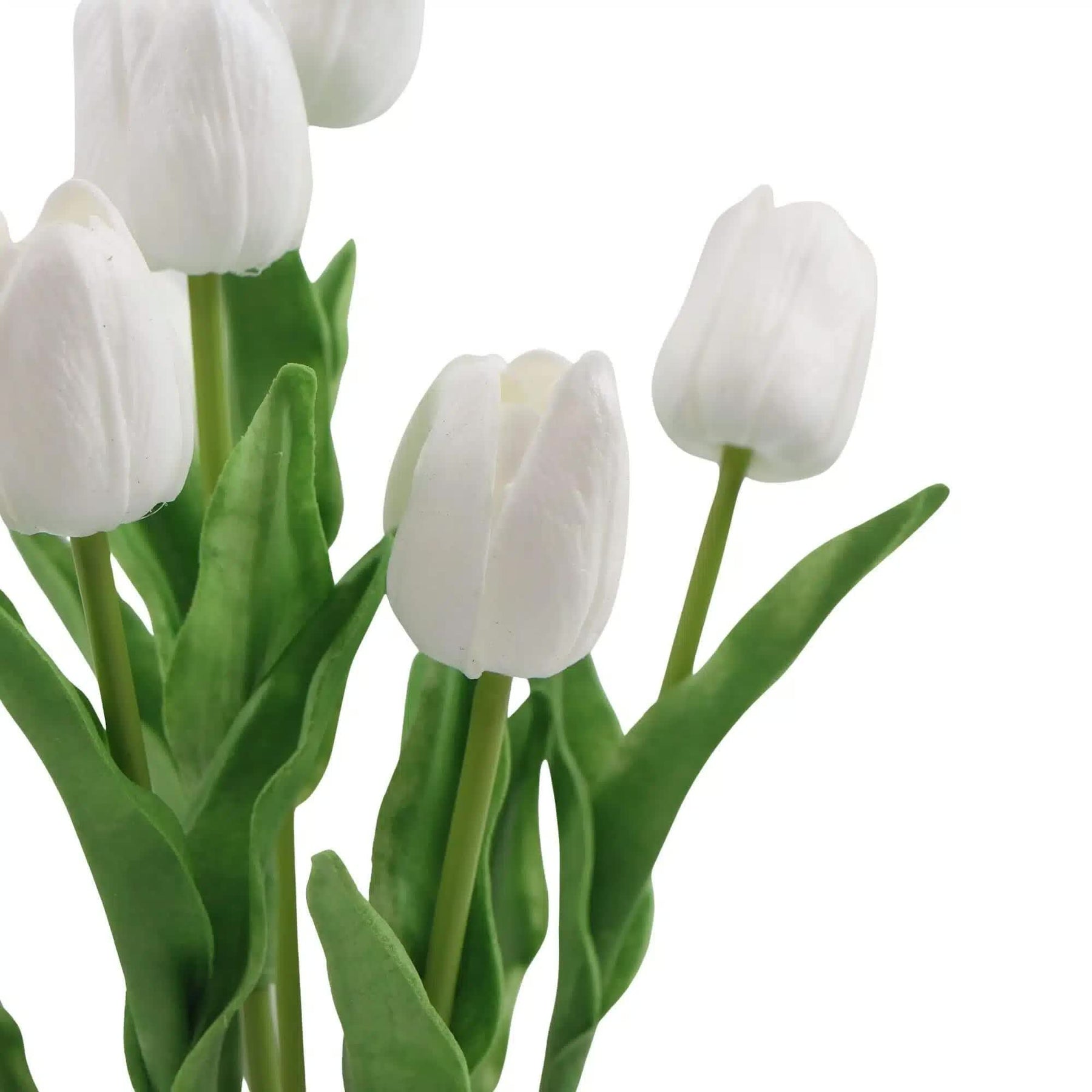 Artificial Flowering White Tulip Arrangement 35cm in Ceramic Bowl - Indoor Use - SuperSaverAU - view 3