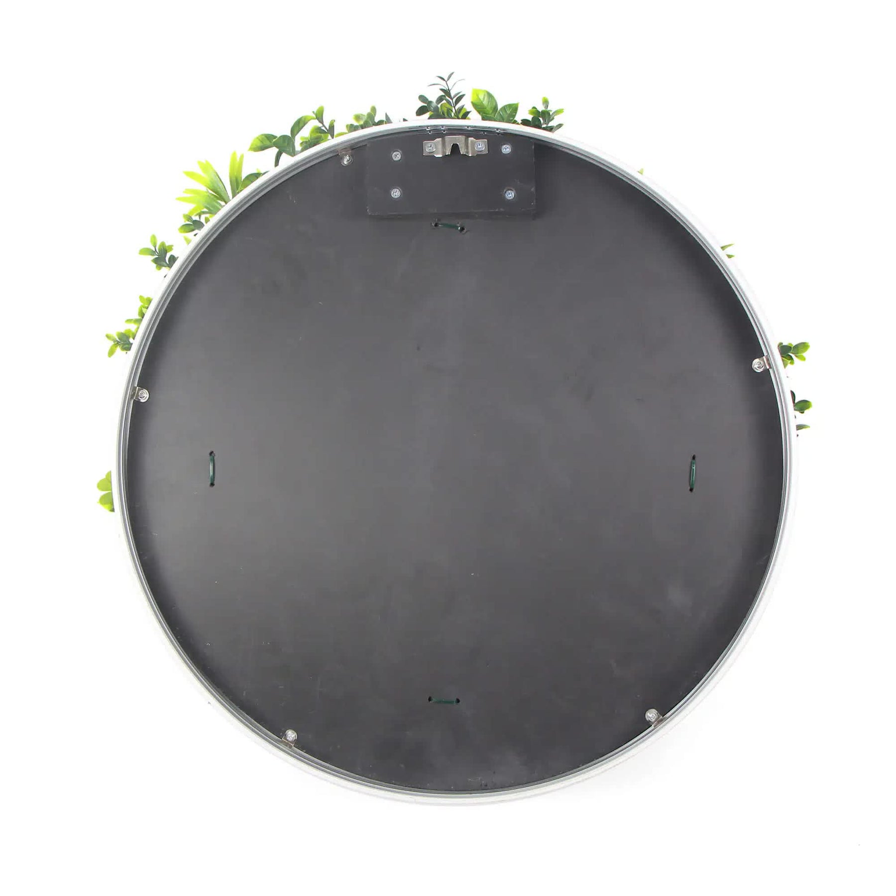 Large Flowering White Artificial Green Wall Disc 100cm UV Resistant Black Frame - SuperSaverAU - view 4