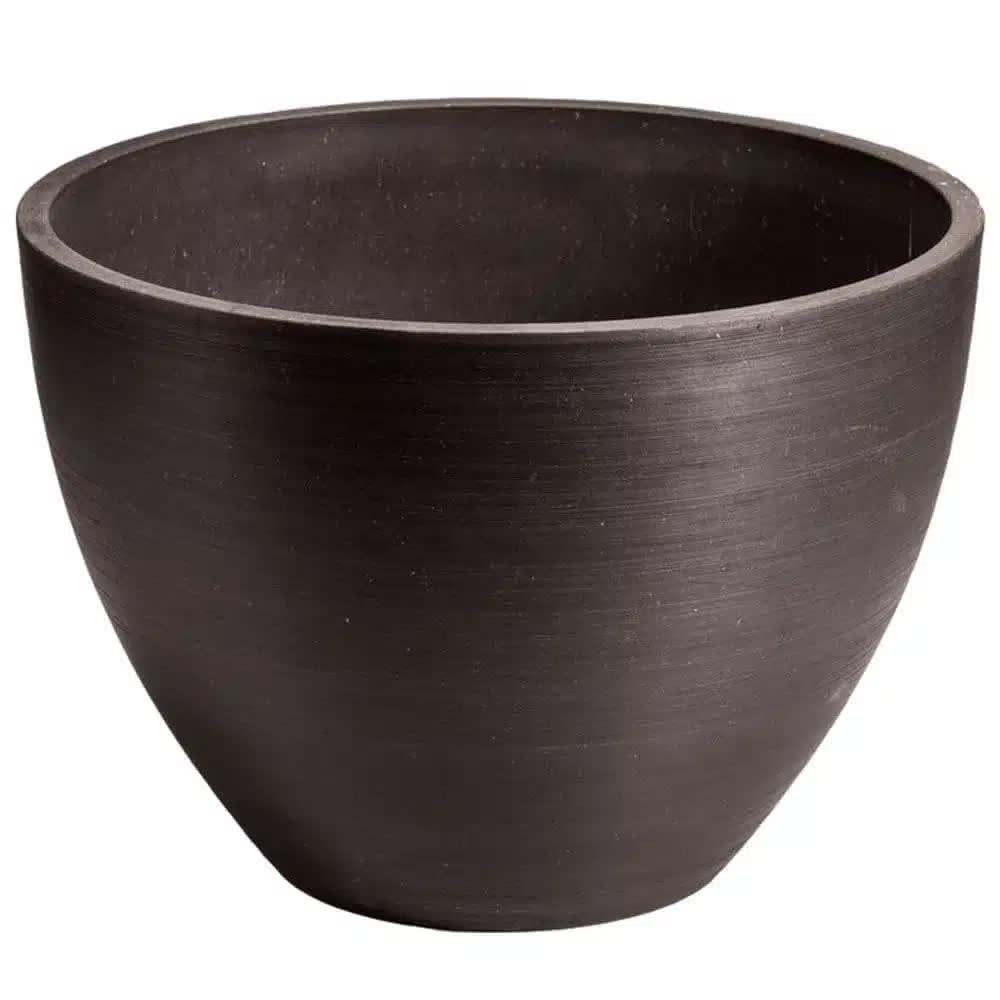 Designer Plants Polished Black Planter Bowl 30cm - Modern Design, Durable, No Drainage - SuperSaverAU - view 1