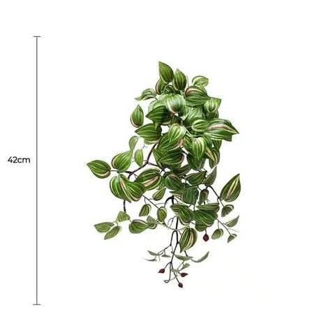 Designer Plants Artificial Hanging Wandering Jew 42cm - Lifelike, UV Resistant, Low Maintenance - SuperSaverAU - view 1