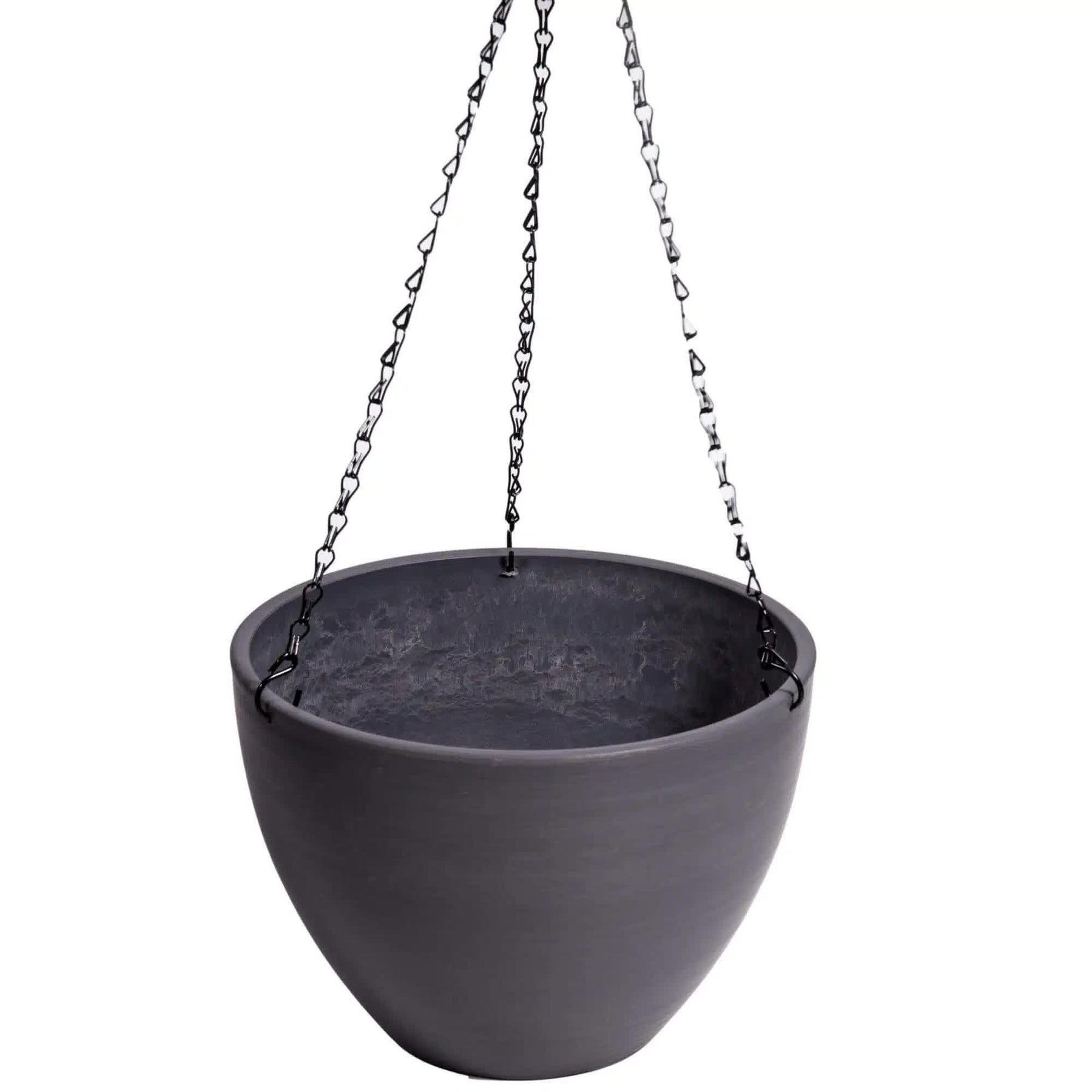 Designer Plants Hanging Grey Plastic Pot with Chain 30cm - Lightweight, Durable, Versatile - SuperSaverAU - view 1