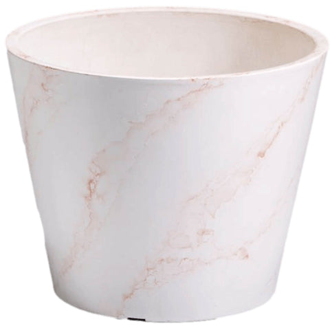 Imitation Red / White Marble Designer Pot 25cm - Eco-Friendly & Durable - SuperSaverAU - view 1