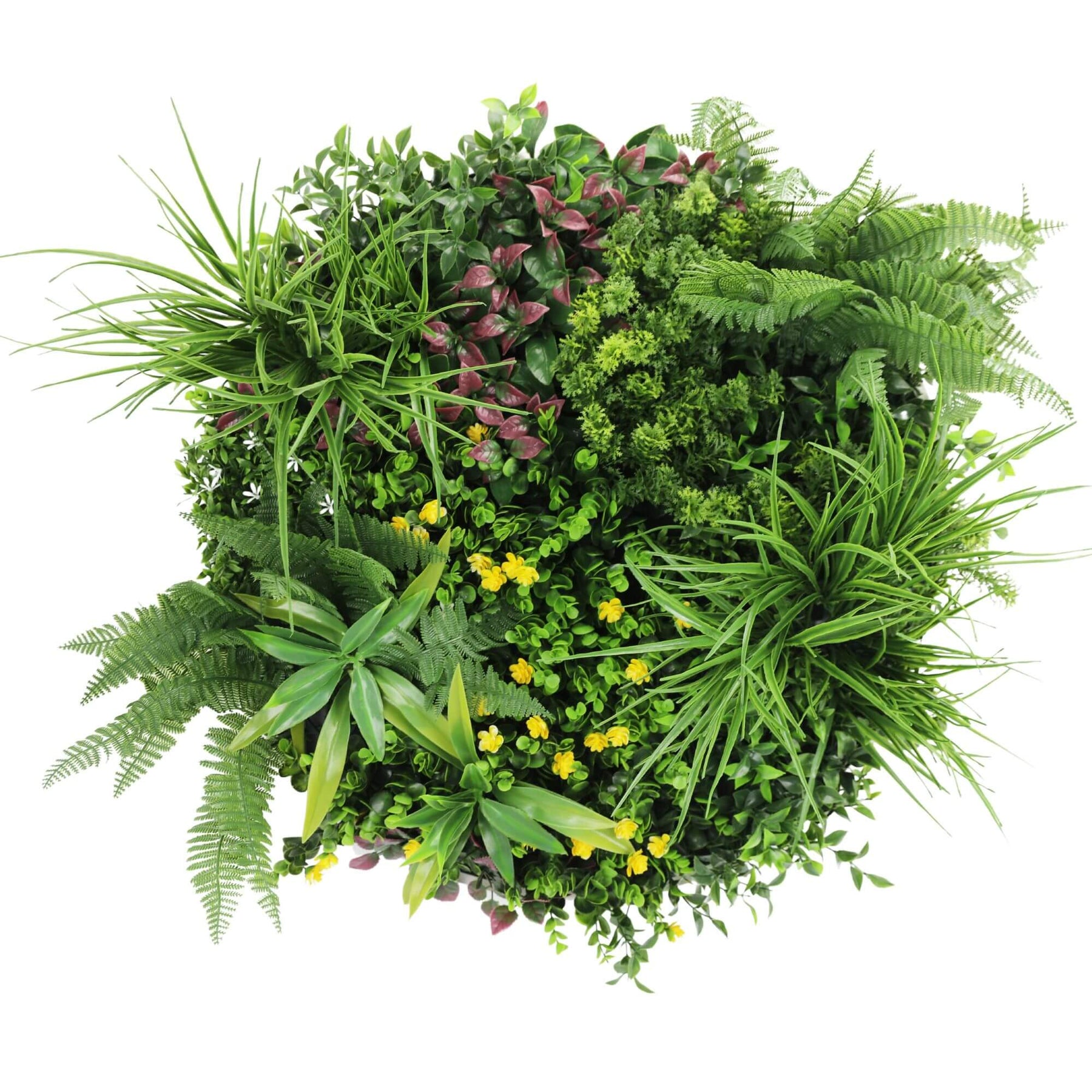 60cm Artificial Green Wall Disc Art | Black Frame, Handmade, UV Resistant - SuperSaverAU - view 1