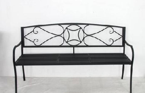 Otis Metal Garden Bench 150x87cm, Black, Metal, 14kg - SuperSaverAU - view 1