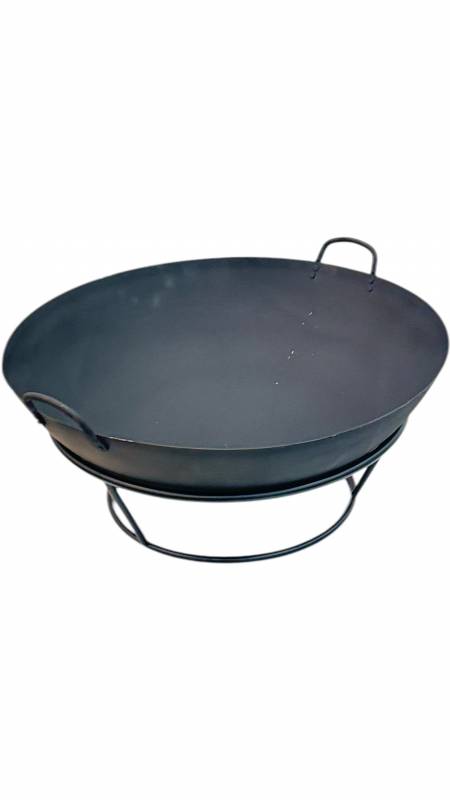 BBQ Outdoor Fire Pit 65cm - Black Metal Garden Decor, 5kg - SuperSaverAU - view 3