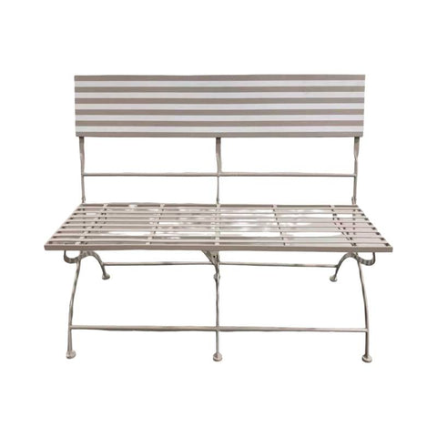 Ocean Garden Bench - Metal, Beige and White, L 104 x W 51 x H 87 cm, 14 kg - SuperSaverAU - view 1