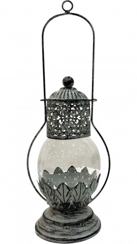 Premium Gary Glass Lantern with Ceramic Base - 51cm