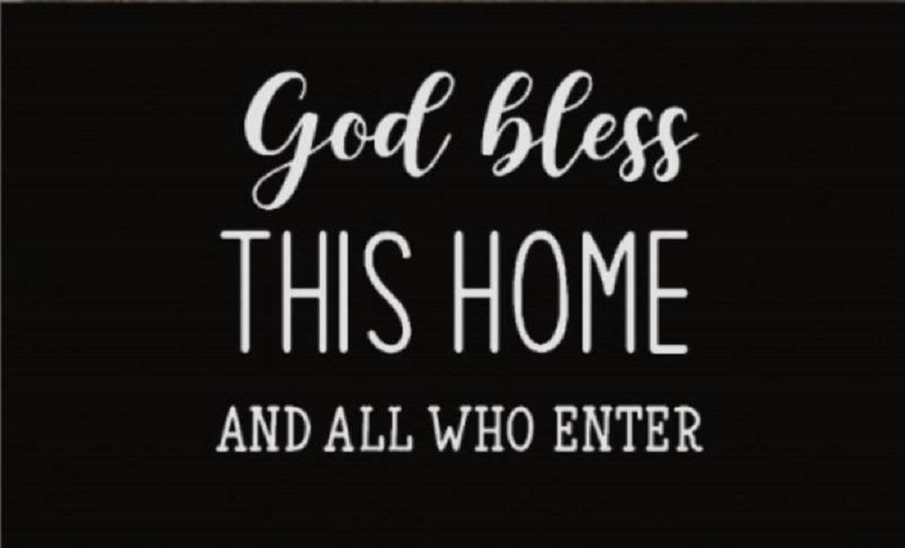 God Bless This Home Doormat 60cm - Durable Coir Fibre & Rubber Base, Multi Colour - SuperSaverAU - view 1