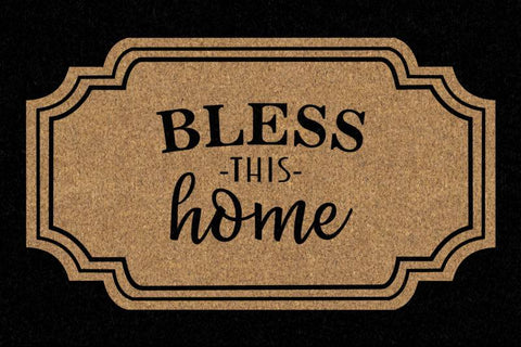 Bless This Home Doormat 60x40cm - Durable Coir Fibre & Rubber, Multi Colour - SuperSaverAU - view 1