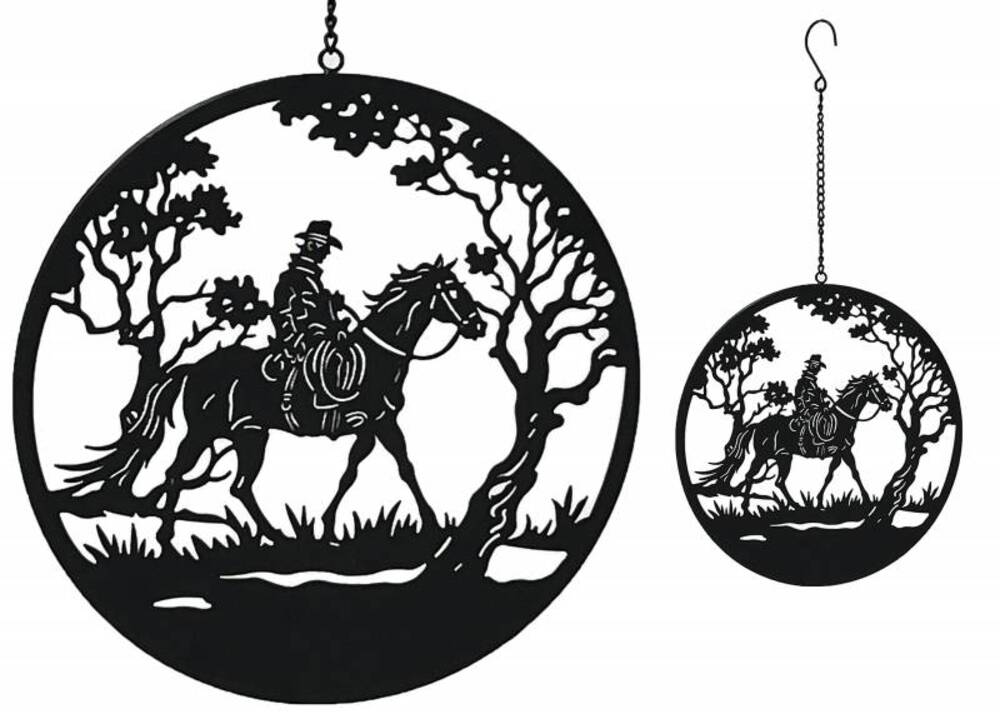 Riding Horseman Wall Art Metal Black 30x1x56cm - Stylish Home Decor - SuperSaverAU - view 1