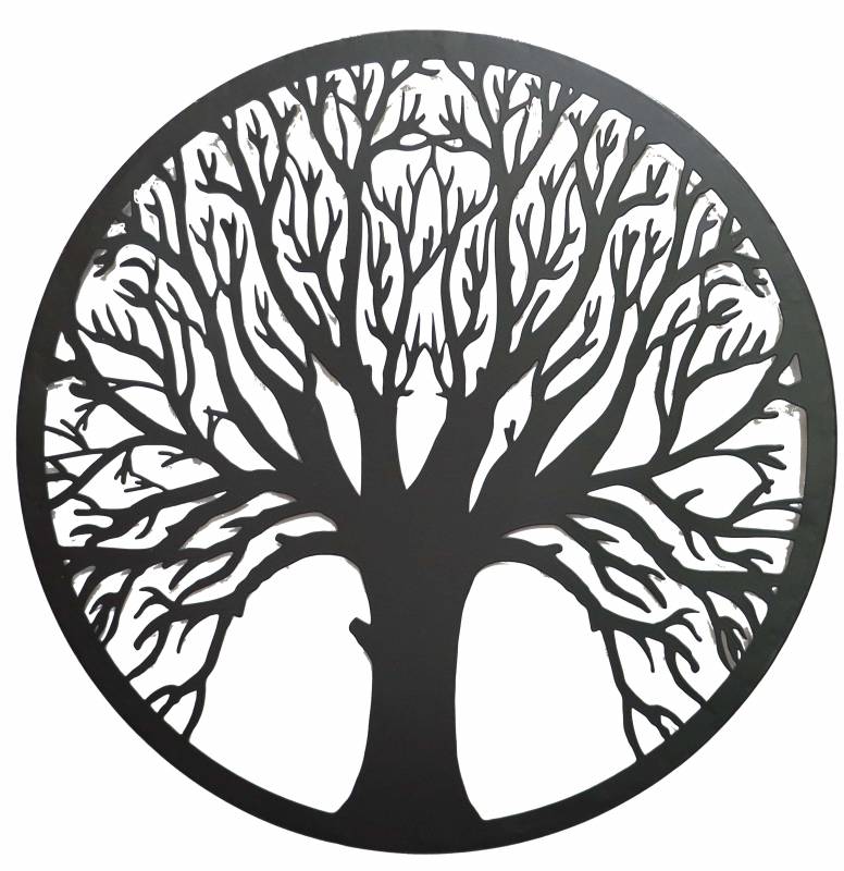 Welcome Tree Metal Wall Art 40cm - Black, Stylish Home Decor, 0.5 kg - SuperSaverAU - view 1