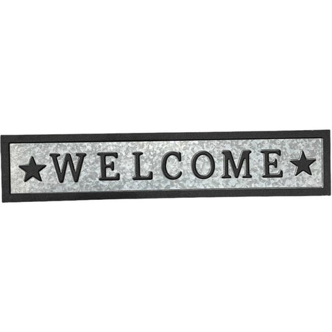 Welcome Wall Art Multi Colour Metal 59x12cm - Stylish Home Decor - SuperSaverAU - view 1