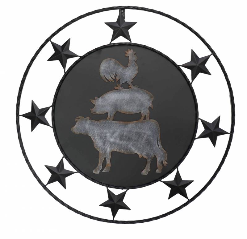 Animal Star Wall Art Metal Black 61x61cm - Stylish Home Decor - SuperSaverAU - view 1