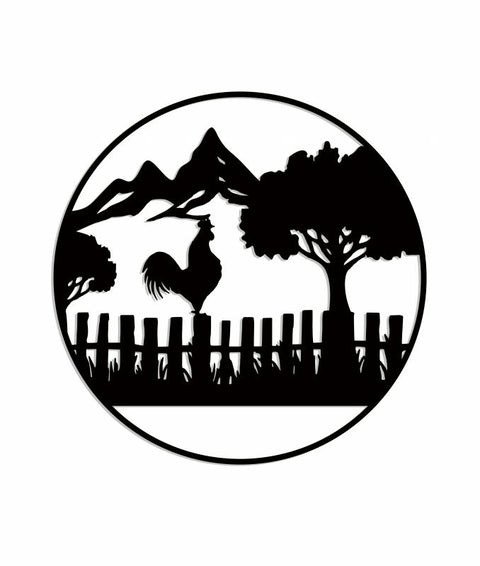 Farm Fence Wall Art Metal Black 99x99cm - Stylish Home Decor - SuperSaverAU - view 1