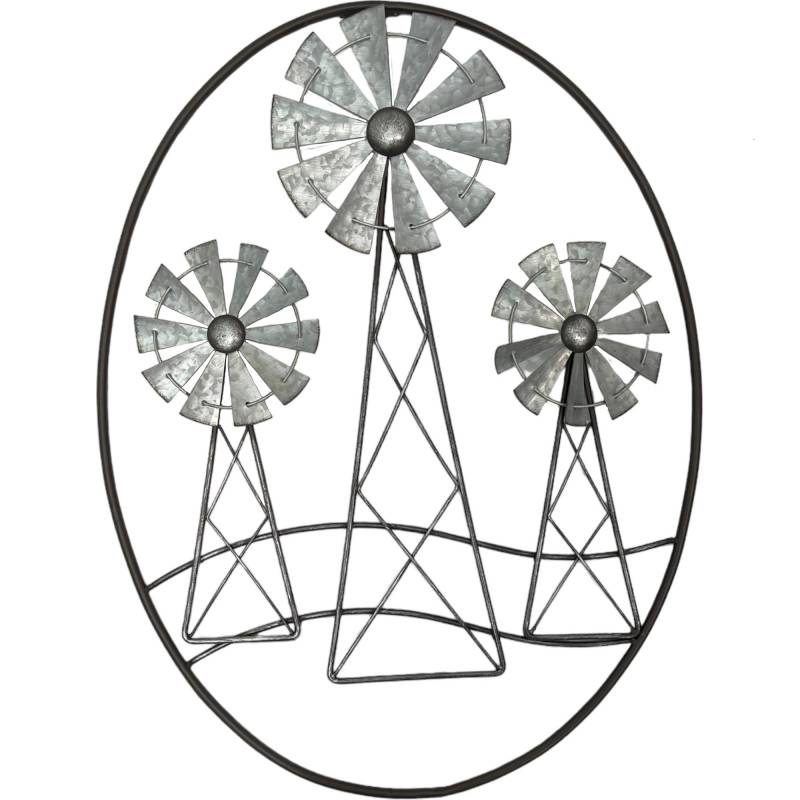 Windmill Trio Wall Art Metal Multi Colour 46x61cm - SuperSaverAU - view 1