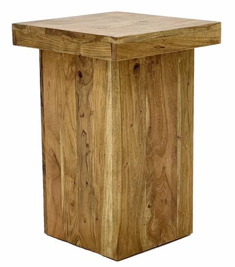 Seville Side Table 60cm - Industrial Acacia Wood, Natural Finish - SuperSaverAU - view 1