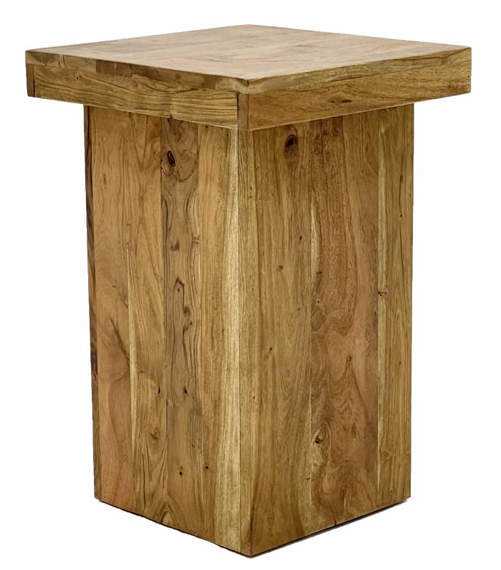 Seville Side Table 60cm - Industrial Acacia Wood, Natural Finish - SuperSaverAU - view 1