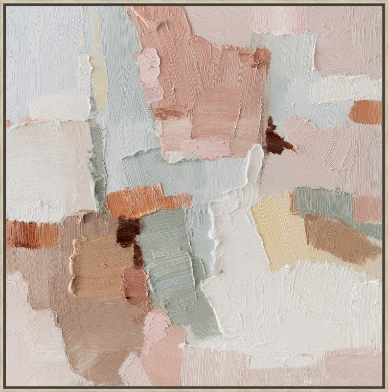 Premium Salt Veil Framed Artwork – Multi Colour 80 x 80cm