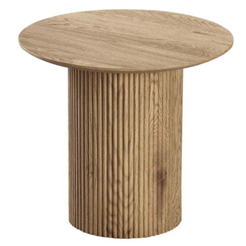 Premium Elodie 55cm Oak Side Table MDF 3D Texture