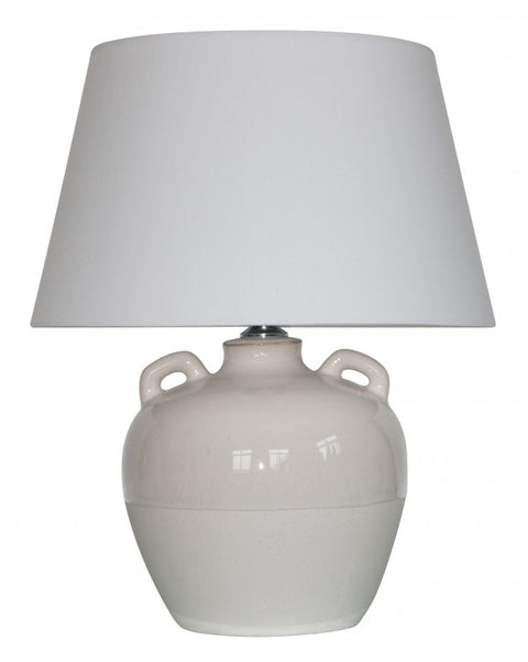 Premium Lume Table Lamp – 48cm Ceramic Base with Hessian Shade