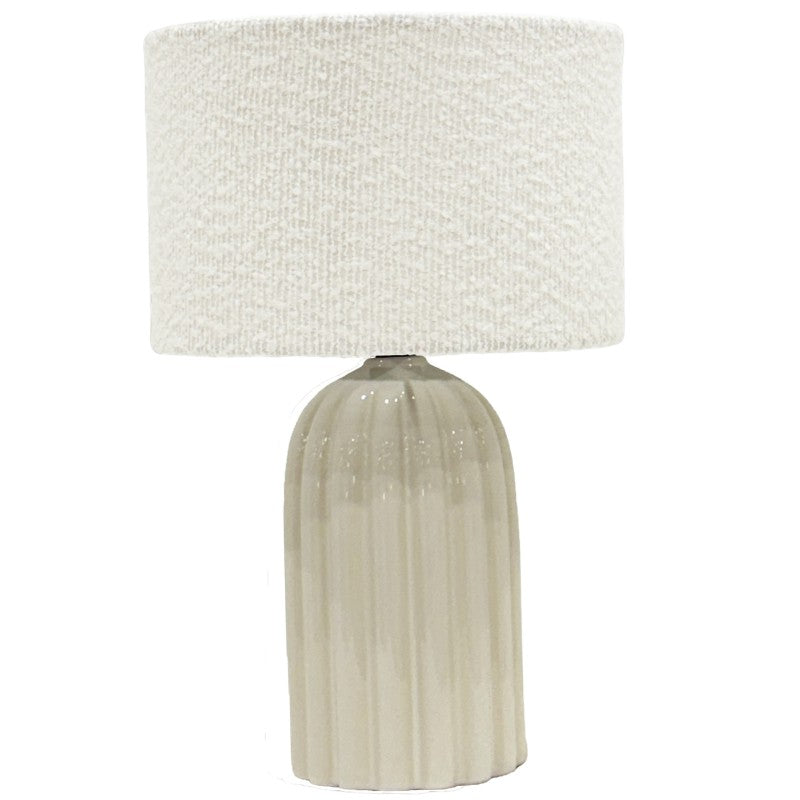 Premium Elan Table Lamp – 37cm Ceramic Base with Boucle Shade