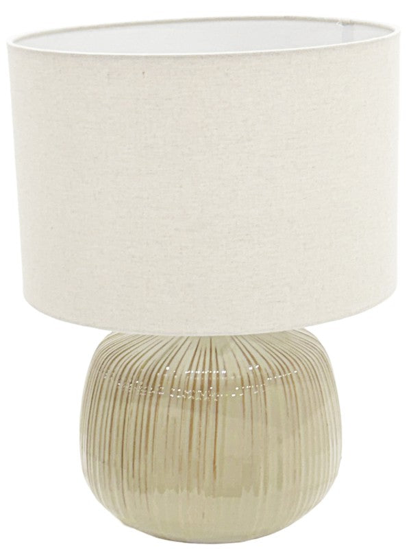 Premium Azure Table Lamp – 51cm Ceramic Base with Hessian Shade