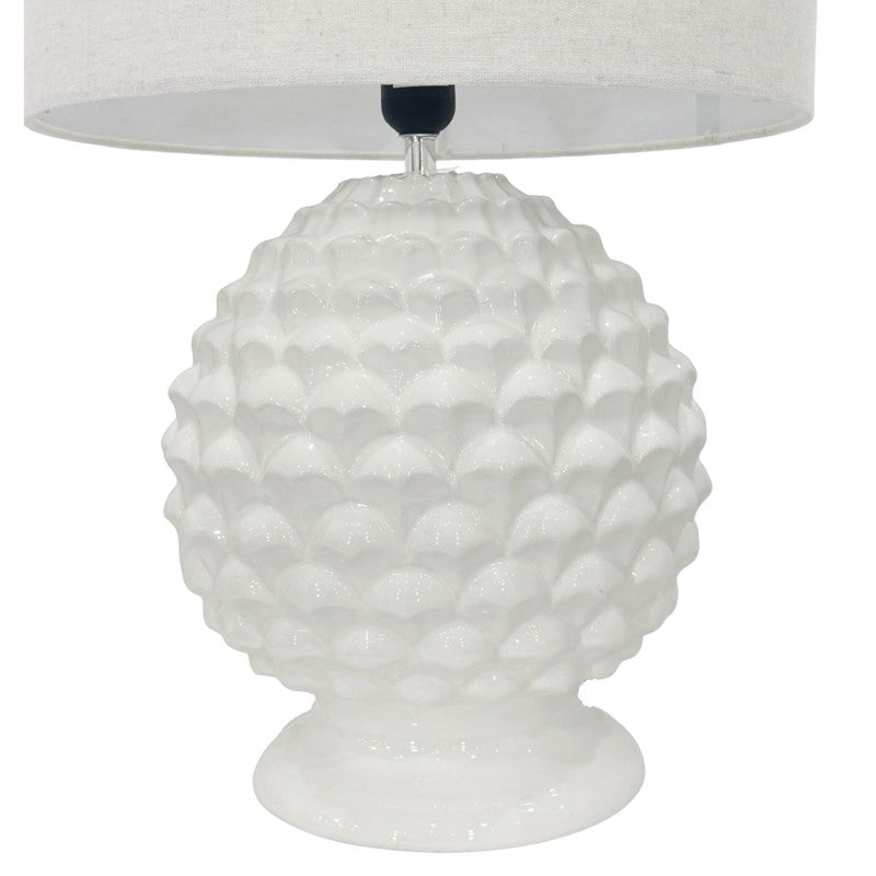 Premium Essence Table Lamp – 58cm Ceramic Base with Hessian Shade