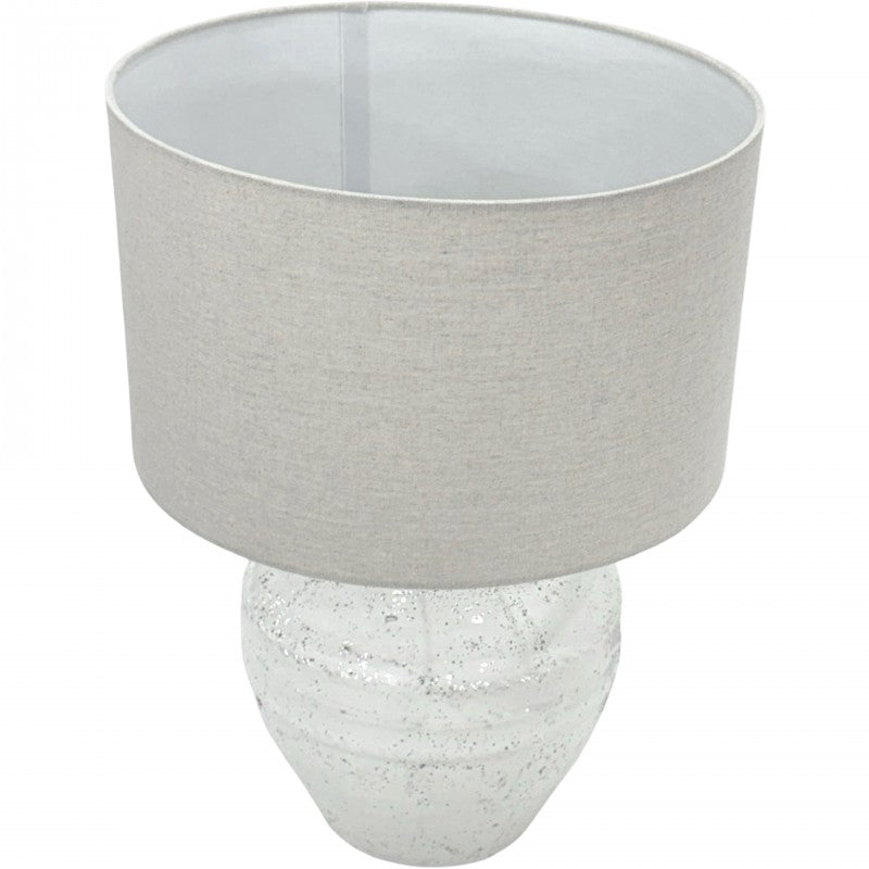 Matin 47cm Multi Colour Ceramic Table Lamp with Hessian Shade Living Room Decor