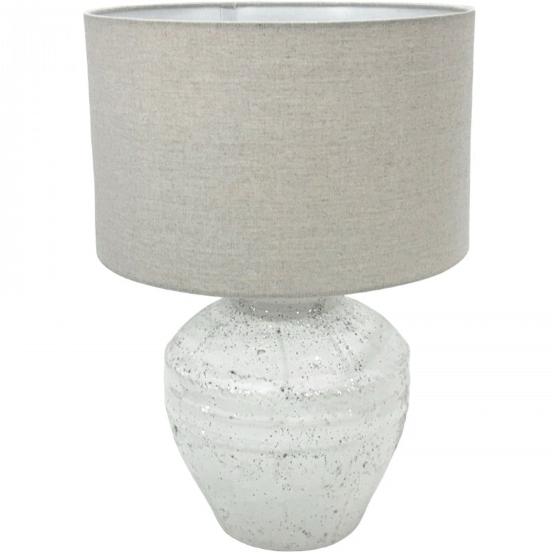 Matin 47cm Multi Colour Ceramic Table Lamp with Hessian Shade Living Room Decor