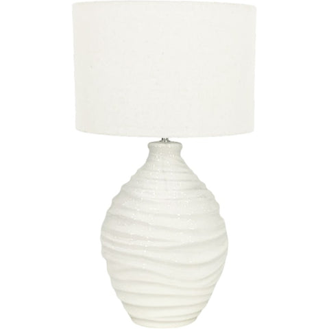 Premium Mooney Table Lamp – 67cm Ceramic Base with Hessian Shade