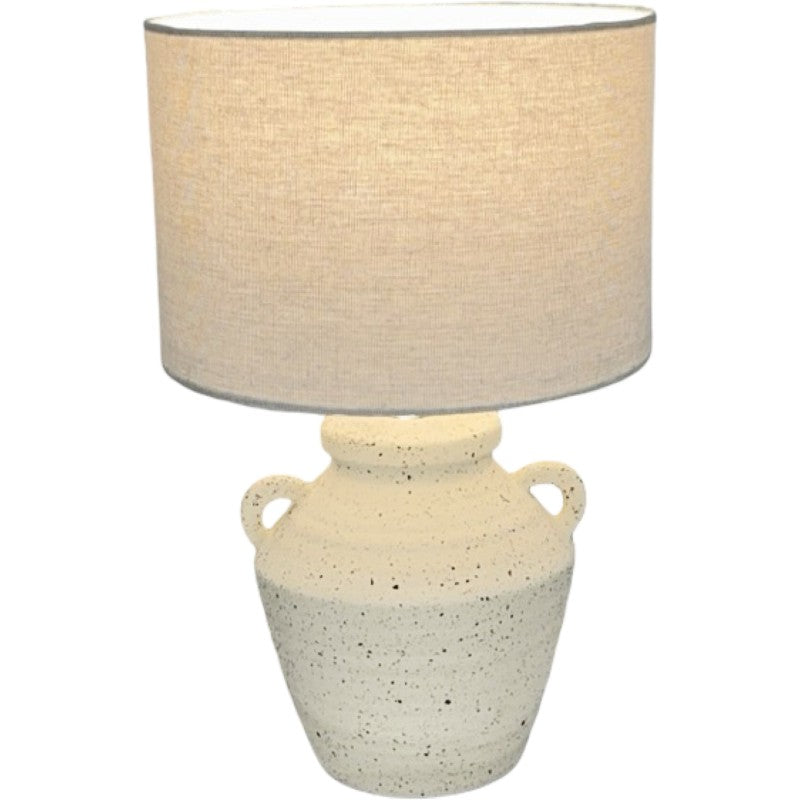 Premium Penny Table Lamp – 36cm Ceramic Base with Hessian Shade