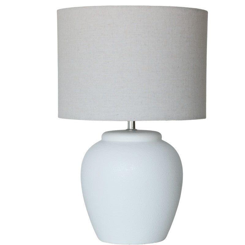 Hulu 45cm Multi Colour Ceramic Table Lamp with Hessian Shade Bedroom Accent Light