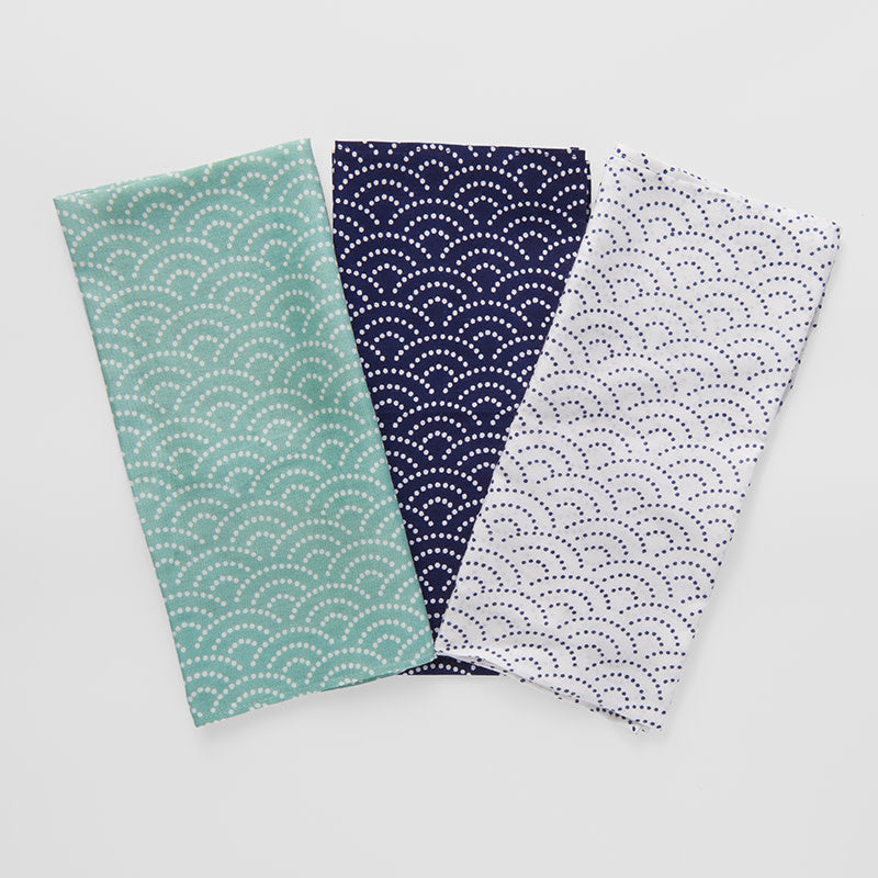 Premium Furoshiki Gift Wrap – Wave Pattern Blue 50cm