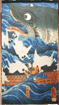 Premium Noren Door Curtain – Kuniyoshi Dark Blue 150 x 85cm