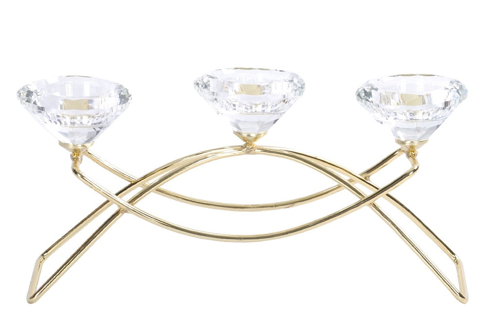 Gold Metal Diamond Shape Tealight Candle Holder Lantern 26cm - Antique Style - SuperSaverAU - view 1