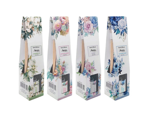 Premium 48 Pack Aromatic Bouquet Diffusers 50ml 4 Assorted Designs