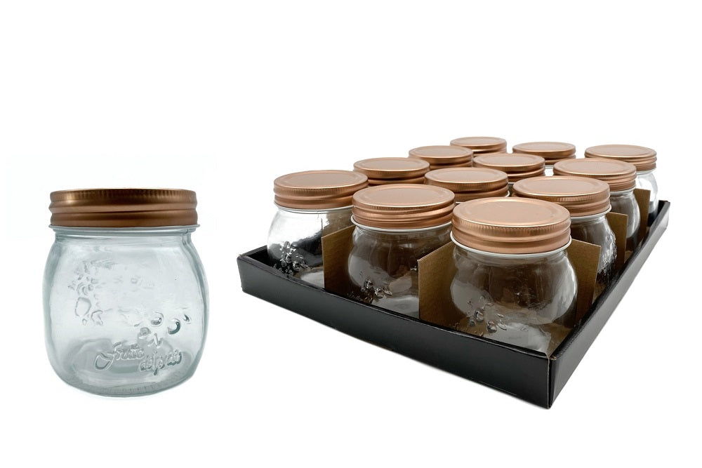 Clear Glass Jar with Metal Lid, 260ml, 9cm - Provincial Style, Set of 36 - SuperSaverAU - view 1