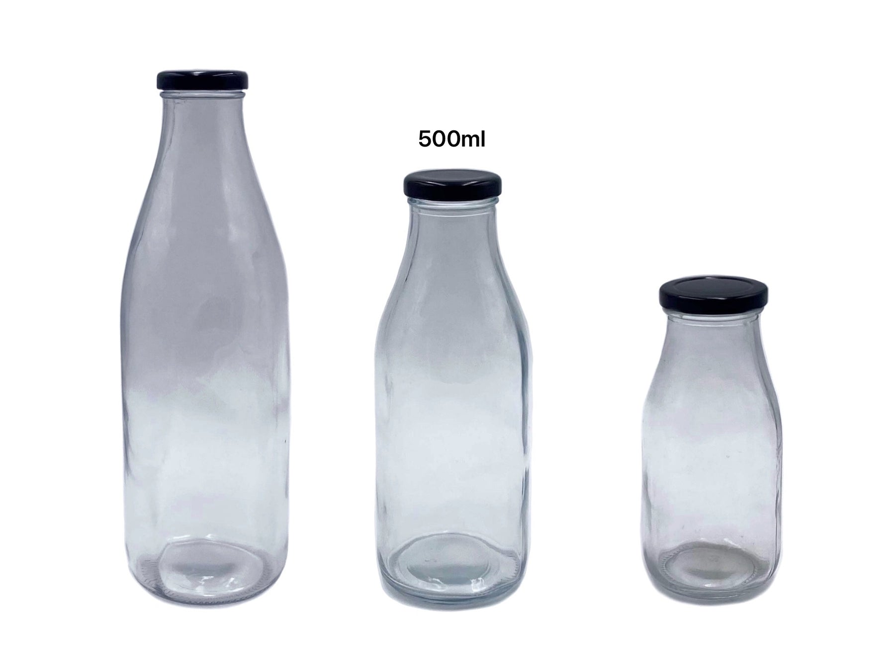 24 x 500ml Clear Glass Milk Bottles with Metal Lid - 6 kg - SuperSaverAU - view 1