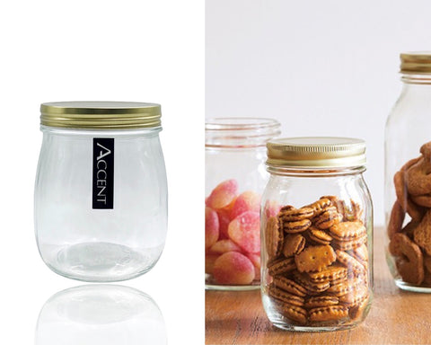 Glass Storage Jar with Screw Lid, 700ml, Clear, 24 Pack, 13cm - SuperSaverAU - view 1
