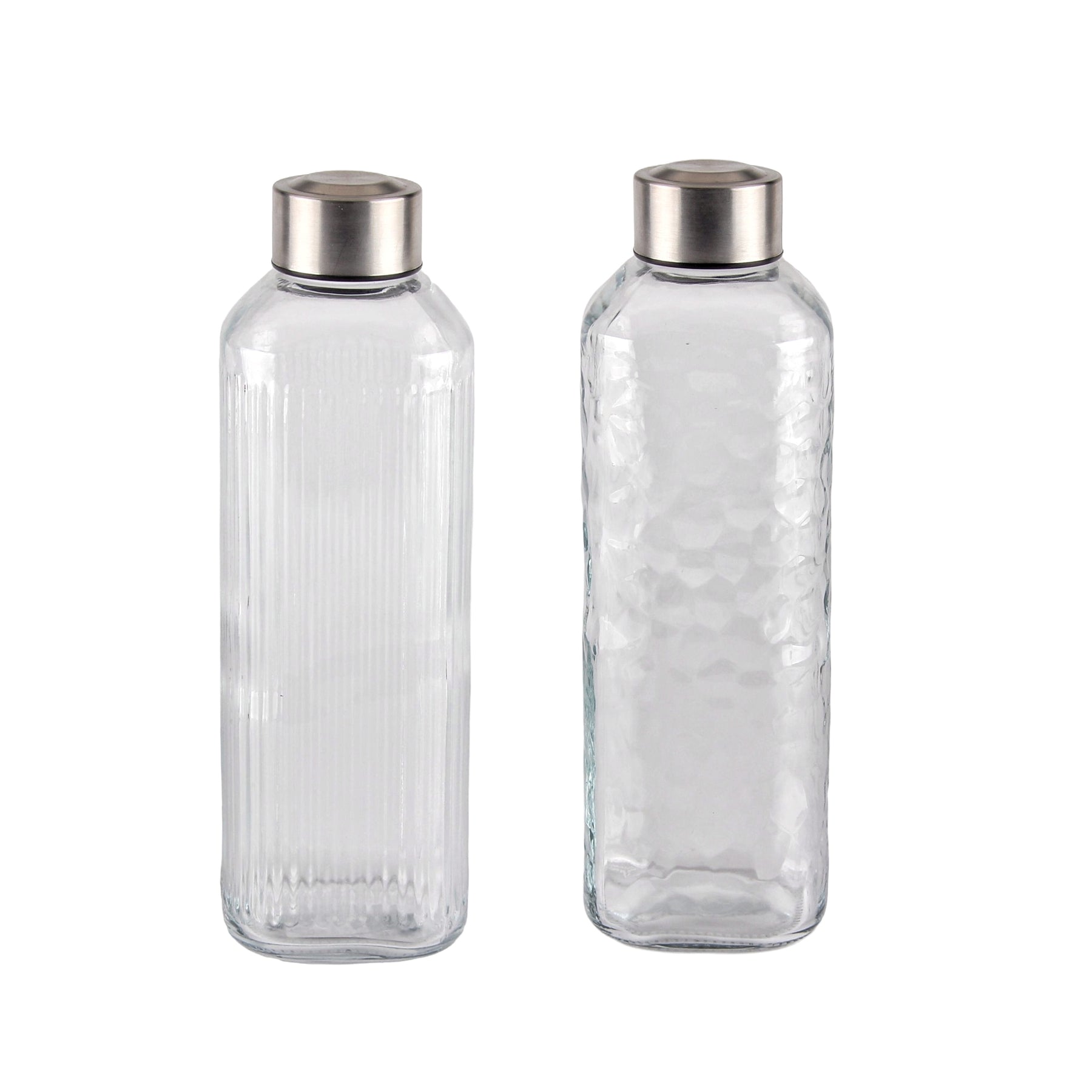 Premium Glass Bottles – Clear 1L 12 Pack with Metal Screw Lids
