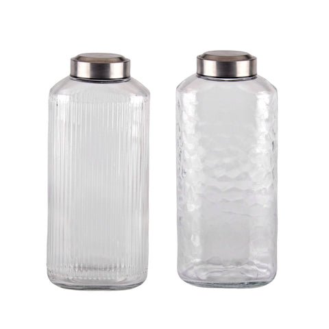 Glass Bottles with Metal Screw Lid, 1.8Lt Assort, 11x30cm, Set of 6 - SuperSaverAU - view 1