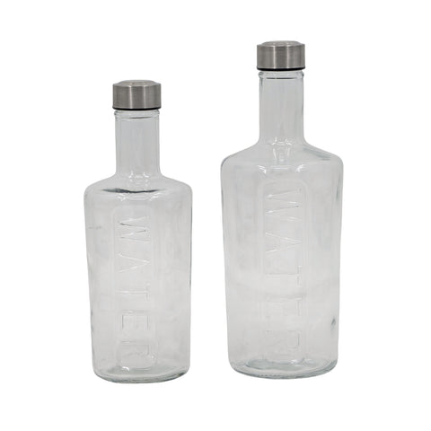 Clear Glass Bottles with Screw Lid 1.5Lt - 6 Pack, 31cm Height - SuperSaverAU - view 1