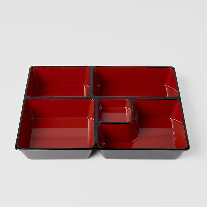 Premium Black Bento Box 5 Section Insert Dishwasher Microwave Safe