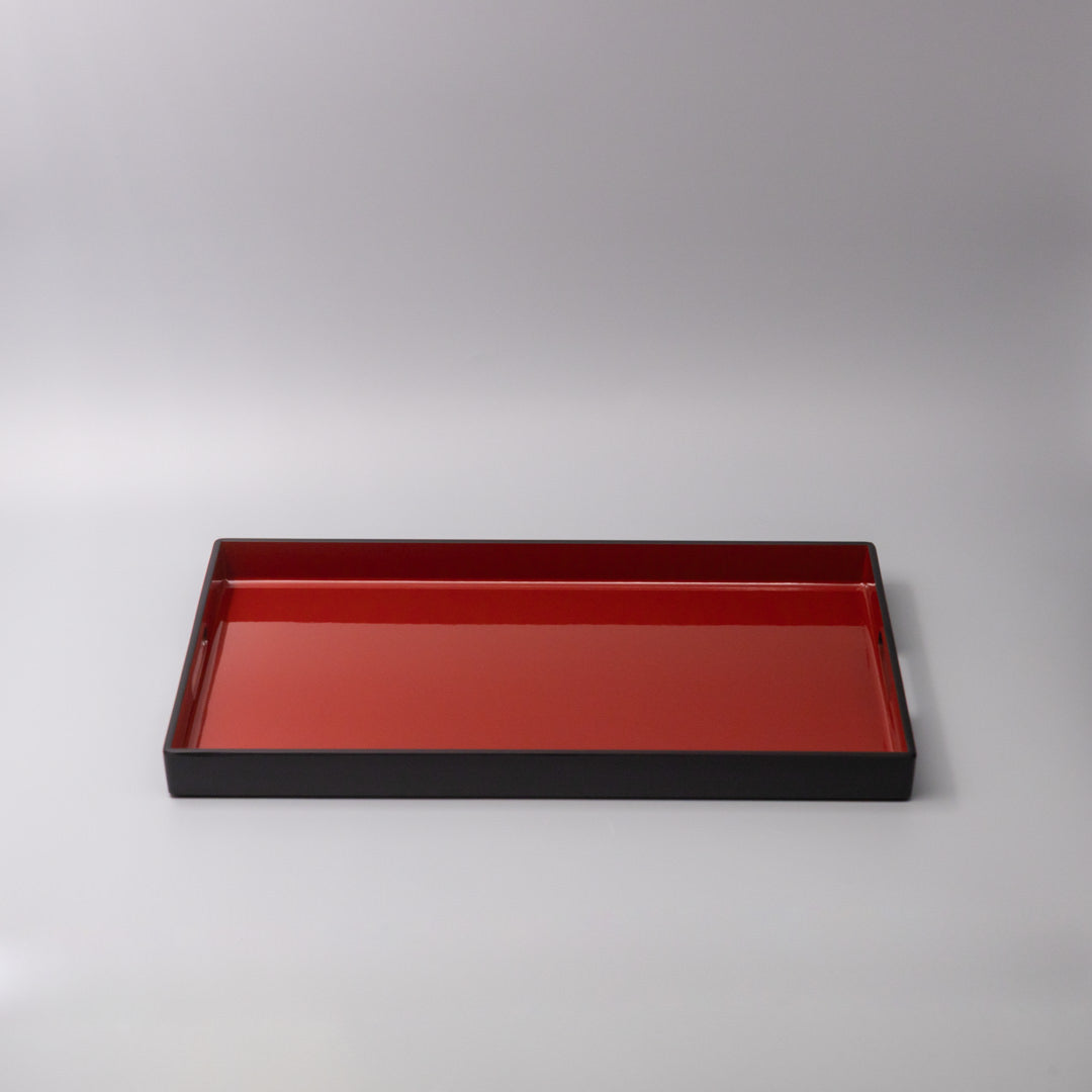 Premium Rectangular Lacquerware Tray – Red Inner Black 42cm