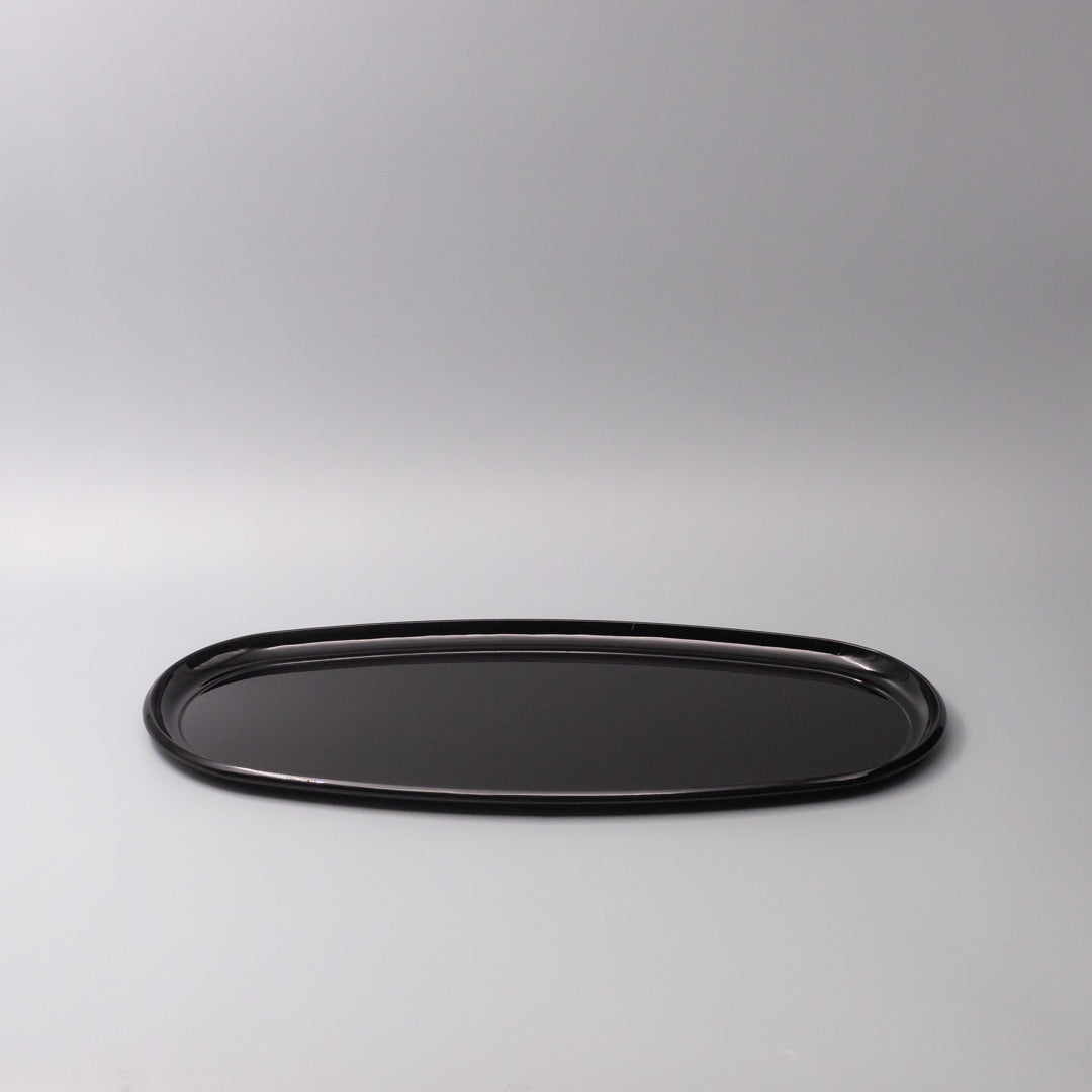 Premium 42.5cm Black Lacquerware Glaze Oval Platter Dishwasher Microwave Safe